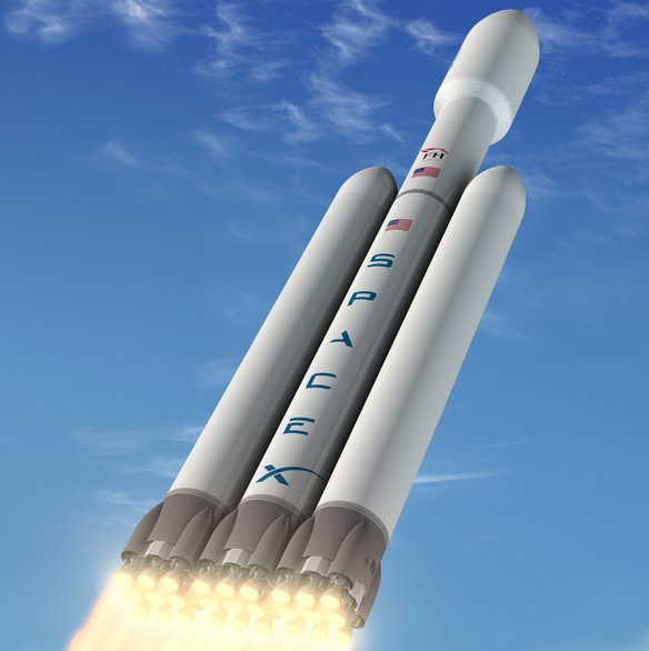 Ракета-носитель Falcon Heavy. Иллюстрация SpaceX