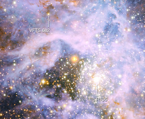 Местонахождение звезды VFTS 682. Иллюстрация ESO