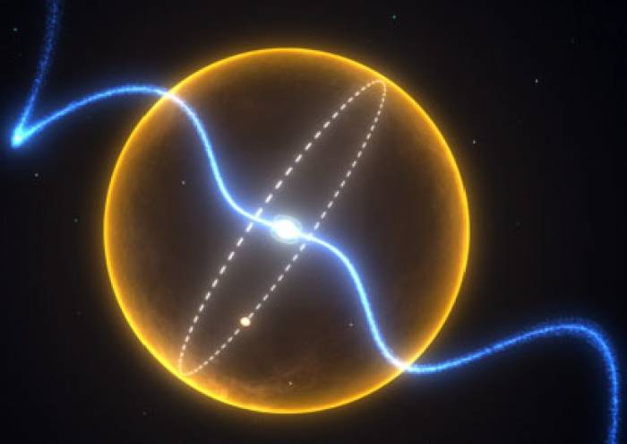 Схематическое изображение системы пульсара PSR J1719-1438. Иллюстрация Swinburne Astronomy Productions, Swinburne University of Technology 