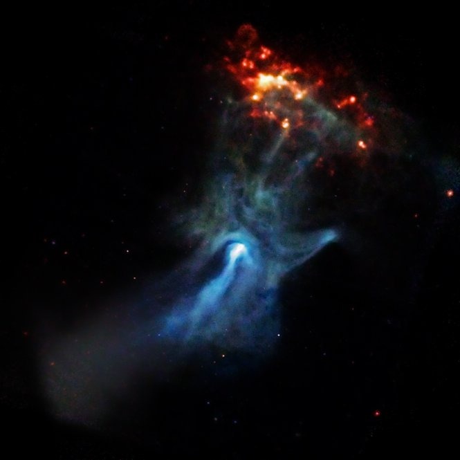 Рука бога (PSR B1509-58. Фото NASA/CXC/CfA/P. Slane et al.