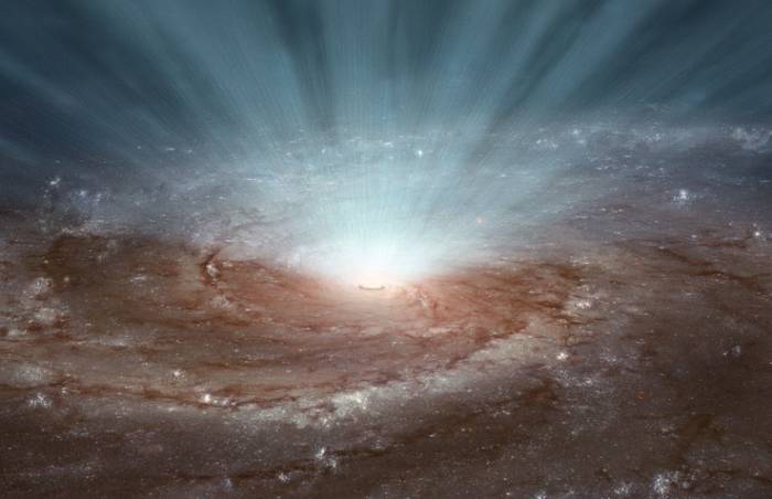 Сверхмассивная черная дыра в центре галактики. 
