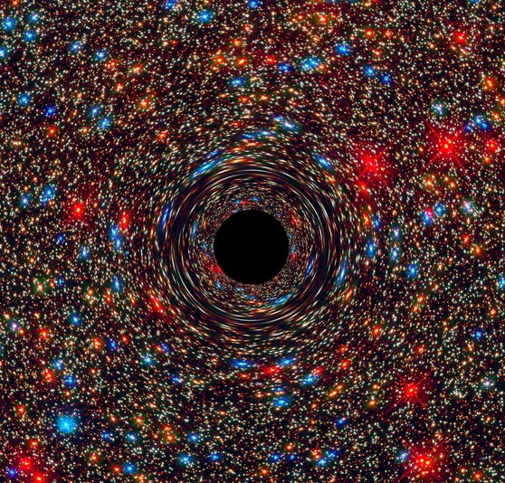 Сверхмассивная черная дыра в центре галактики в представлении ученых.