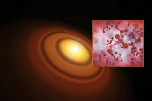 Астрономы впервые обнаружили метиловый спирт в протопланетном диске звезды TW Гидры. 