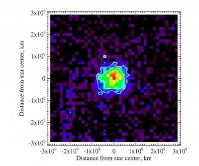 Система звезды HD69830 в инфракрасном диапазоне. Фото ESO / Rachel Smith