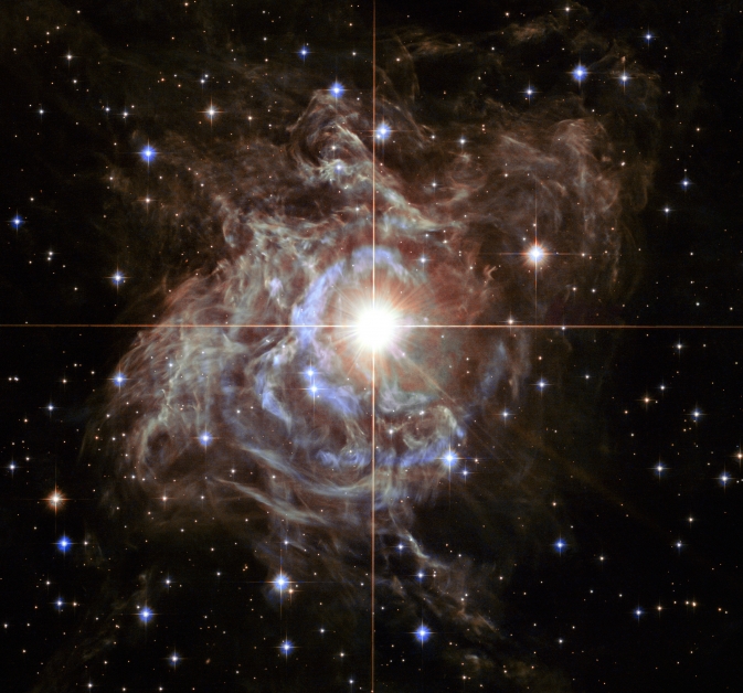 Образ яркой звезды RS Puppis . 