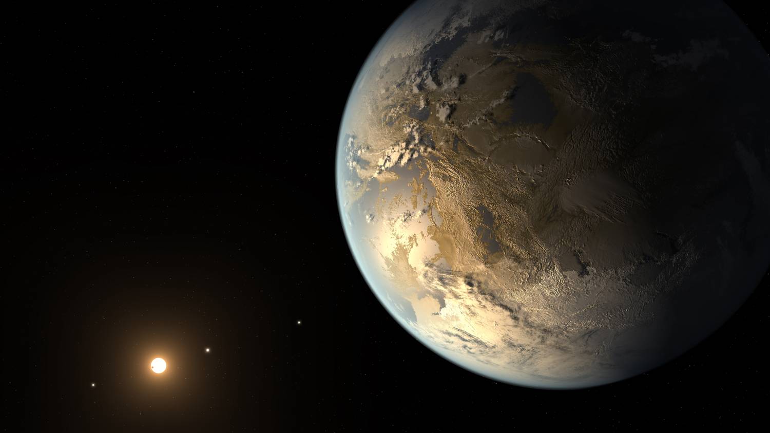 Экзопланета Kepler-186f в представлении художника. 