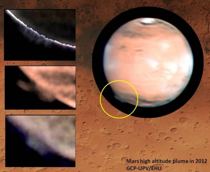 Загадочная дымка на Марсе в марте 2012 года.