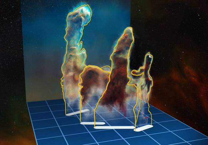 «Столпы Творения»: 3D-визуализация. 