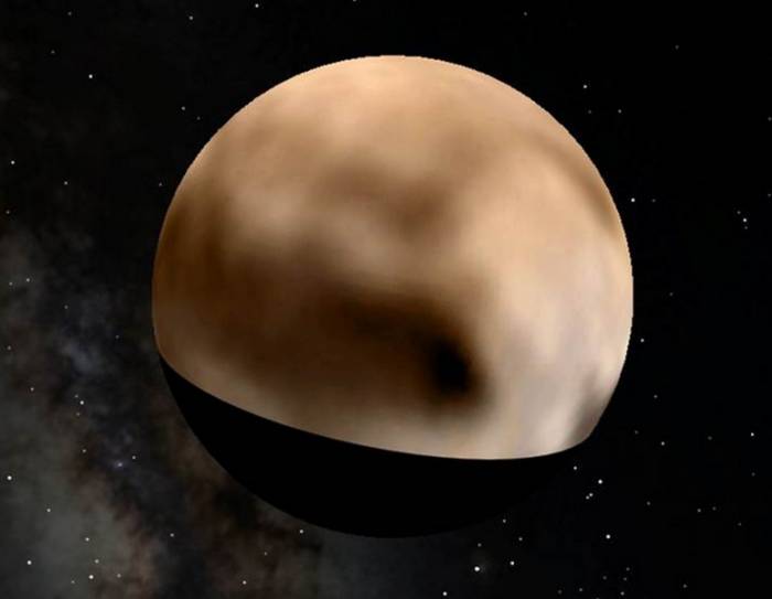 Плутон в «Google Планета Земля».