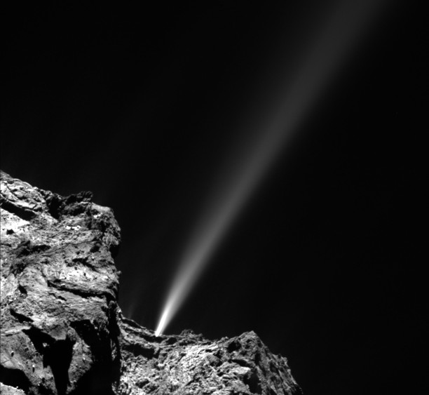 Газовый гейзер из недр кометы 67P / Чурюмова-Герасименко. 