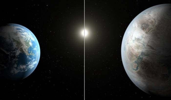 Сравнение размеров Земли и Kepler 452. 