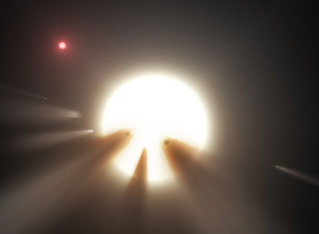 Рой кометы у звезды KIC 8462852.