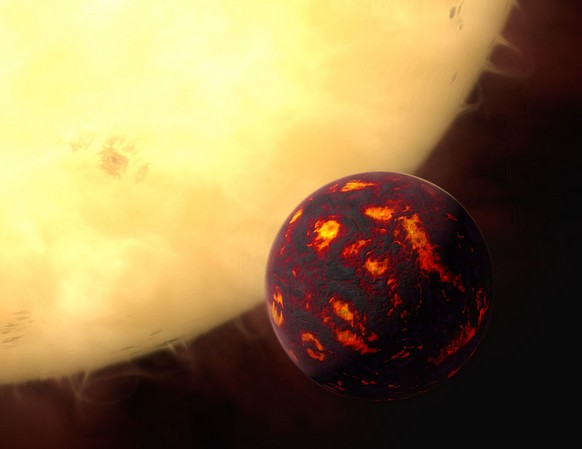 Экзопланета 55 Cancri e глазами художника. 