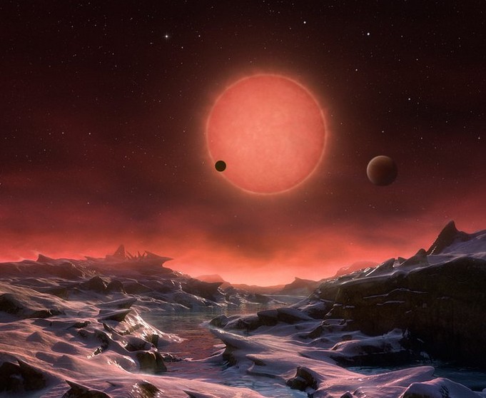 Система TRAPPIST-1 глазами художника.