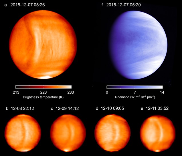 Гравитационная волна в атмосфере Венеры.
