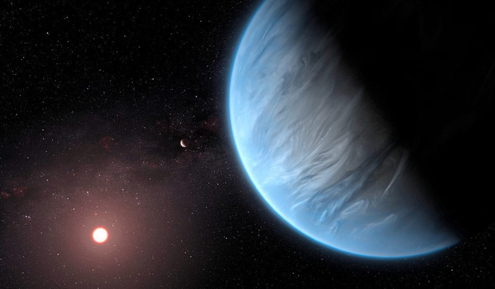 Художественное изображение экзопланеты K2-18b.