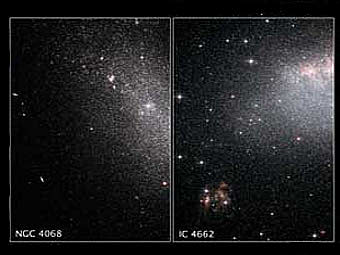 Галактики NGC 4068 и IC 4662. Фото NASA\Hubble